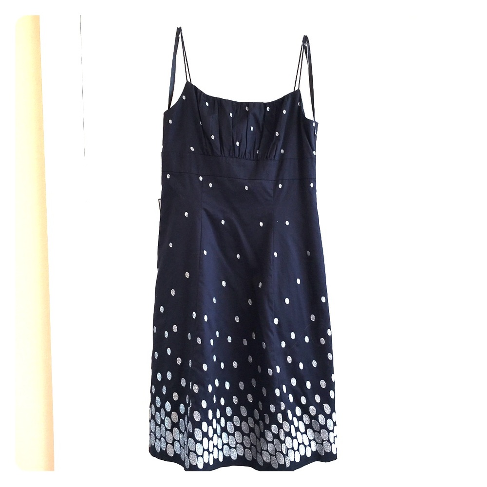 Supercute navy silver Ann Taylor dress, 2P, NWT